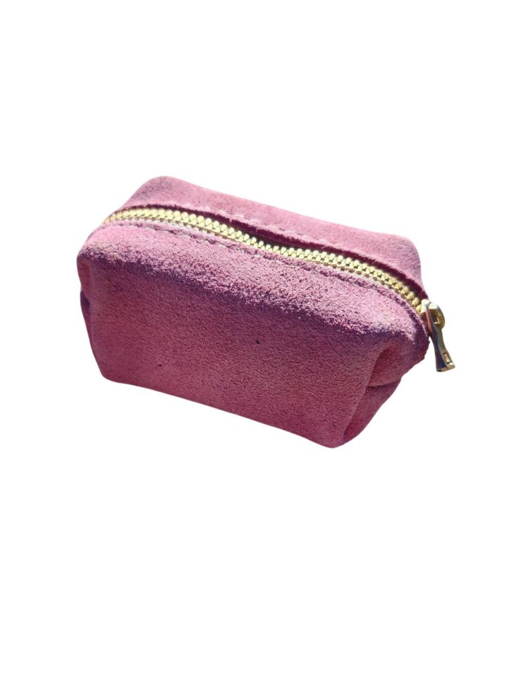 Portland Leather Medium Dopp Tot Pink Suede Unicorn Zipper Pouch New